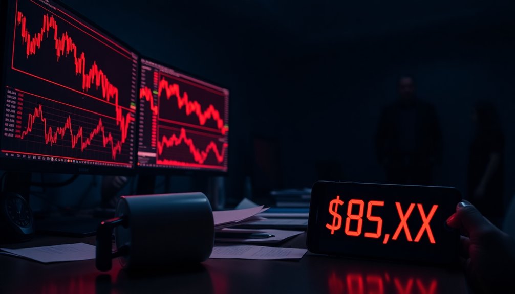 bitcoin falls below 86 000