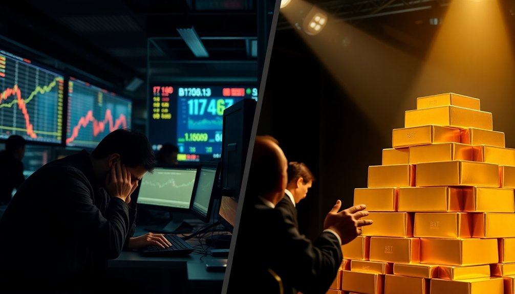 bitcoin etfs struggle gold soars